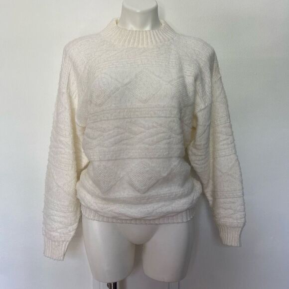 Spunky 80s 90s Vintage Knitted mock neck sweater - Picture 4 of 8
